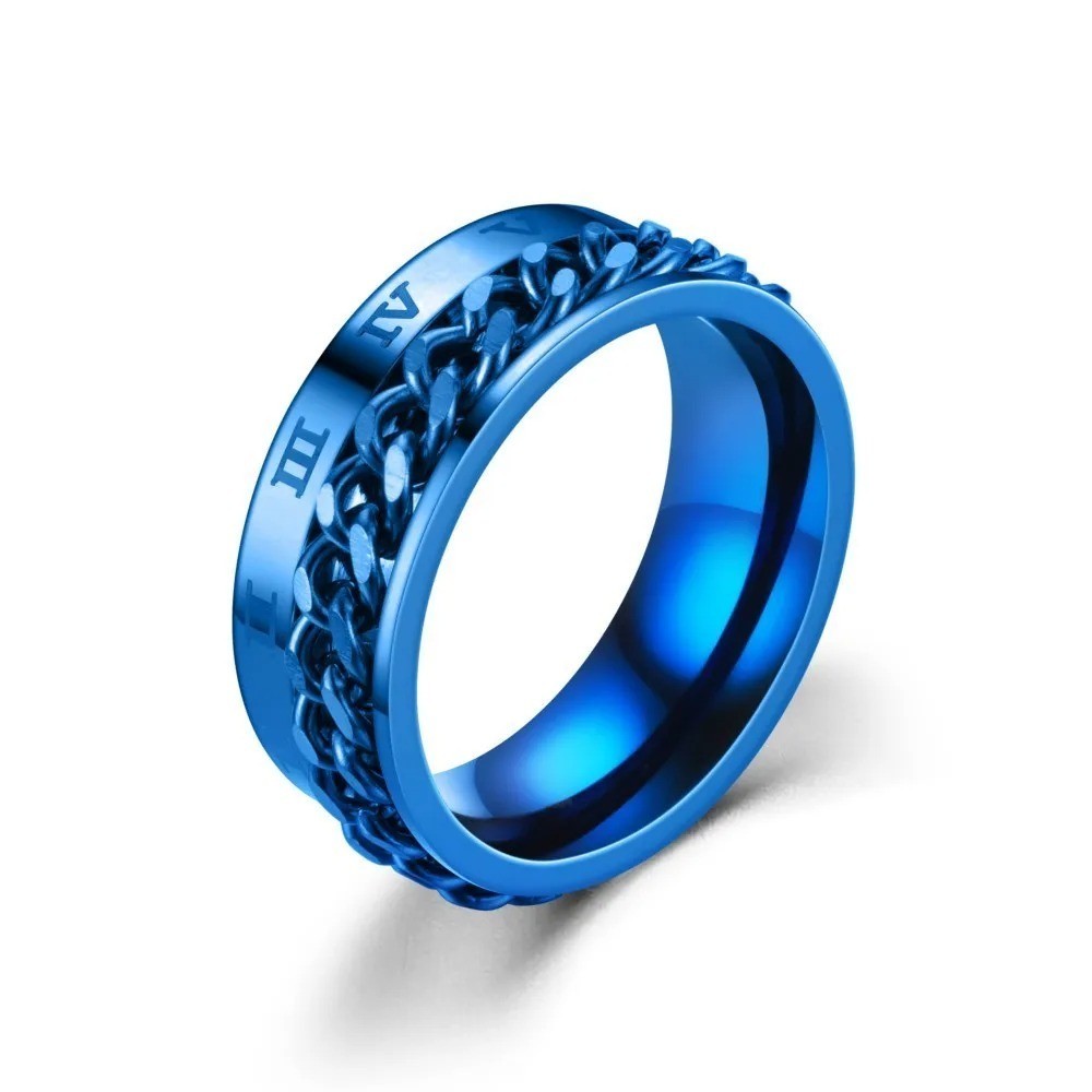 Chain Spinner Ring Stainless Steel Fidget Band Anti Anxiety Finger For Women Men