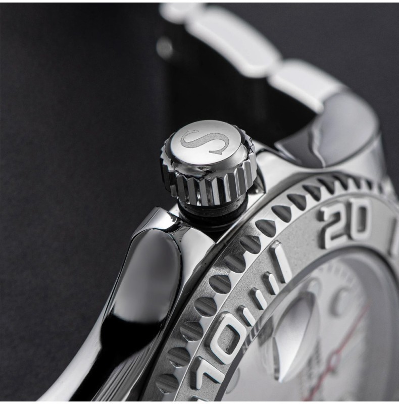 Sugess S450 Mechanical Automatic Steel Date White Sapphire Men’s Watch