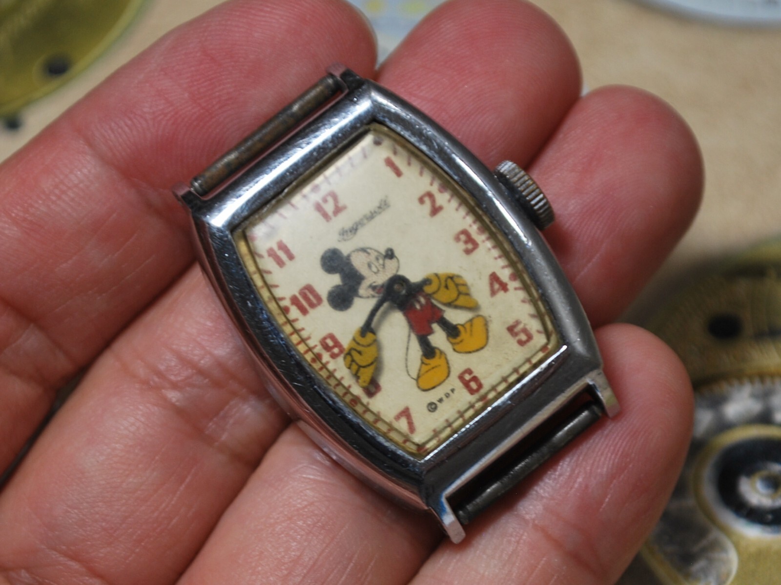 Vintage INGERSOLL Mickey Mouse Manual Wind Men’s Watch –For Repair