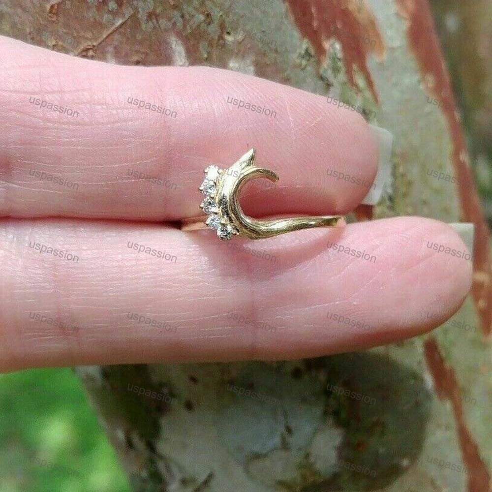 0.05CT MOISSANITE YELLOW GOLD PLATED SILVER GUARD WRAP JACKET ENHANCER BAND