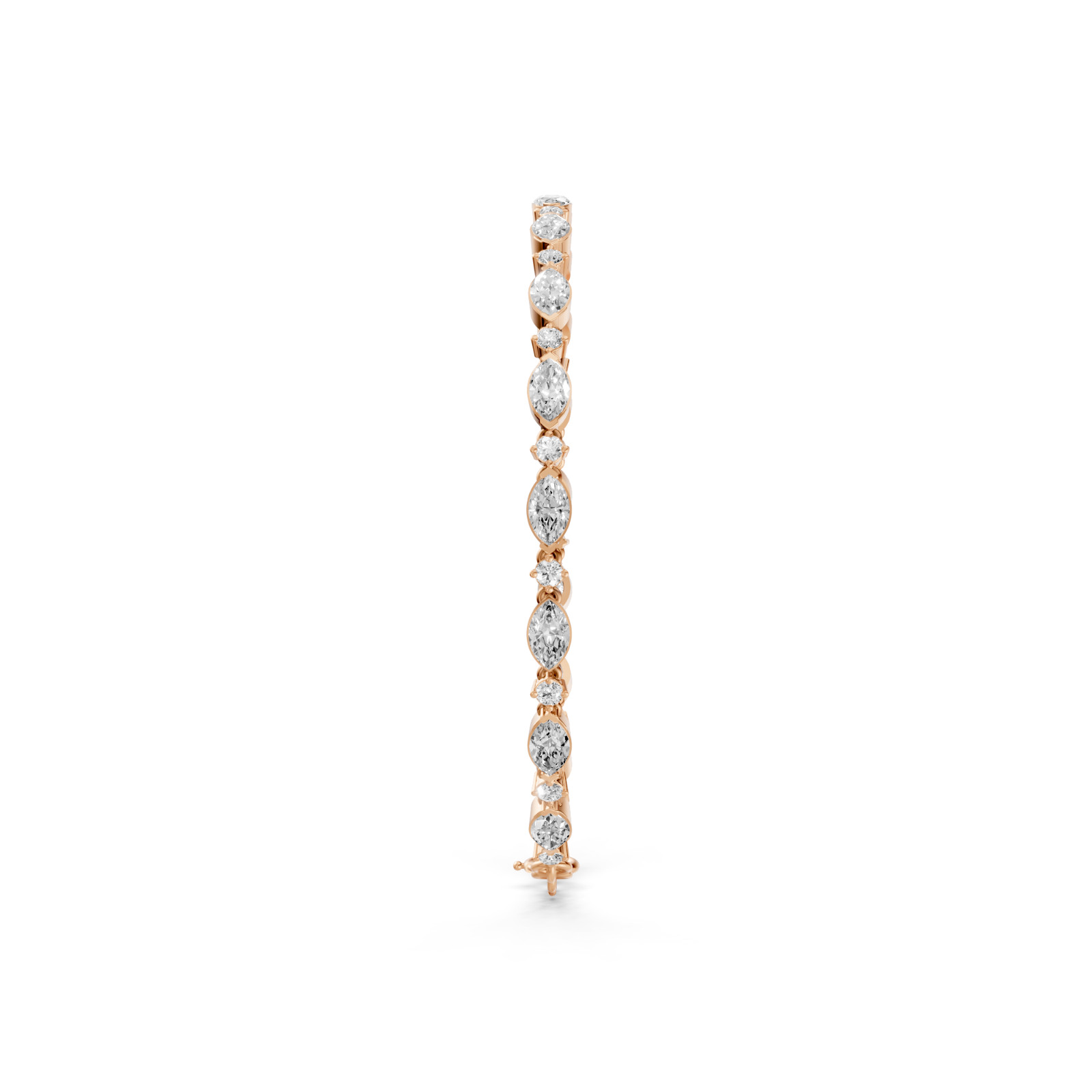 Station Chain Tennis Bracelet Marquise & Round Lab Grown Diamond