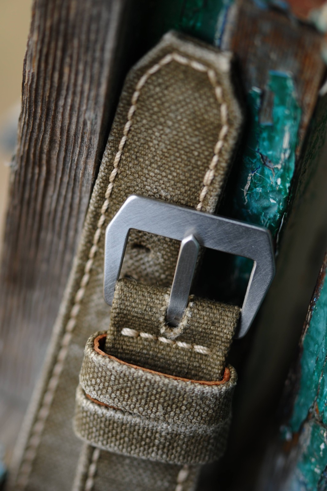 26mm Khaki Army Canvas Handmade Watch Strap, GPF Mod Style Buckle, Ready to Ship