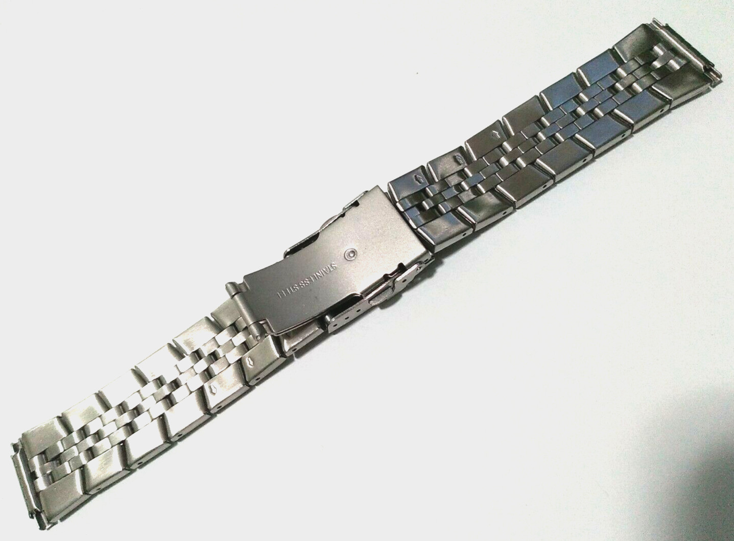 16-22mm Silver Tone Stainless Steel Security Clasp Bracelet Link Watch Band