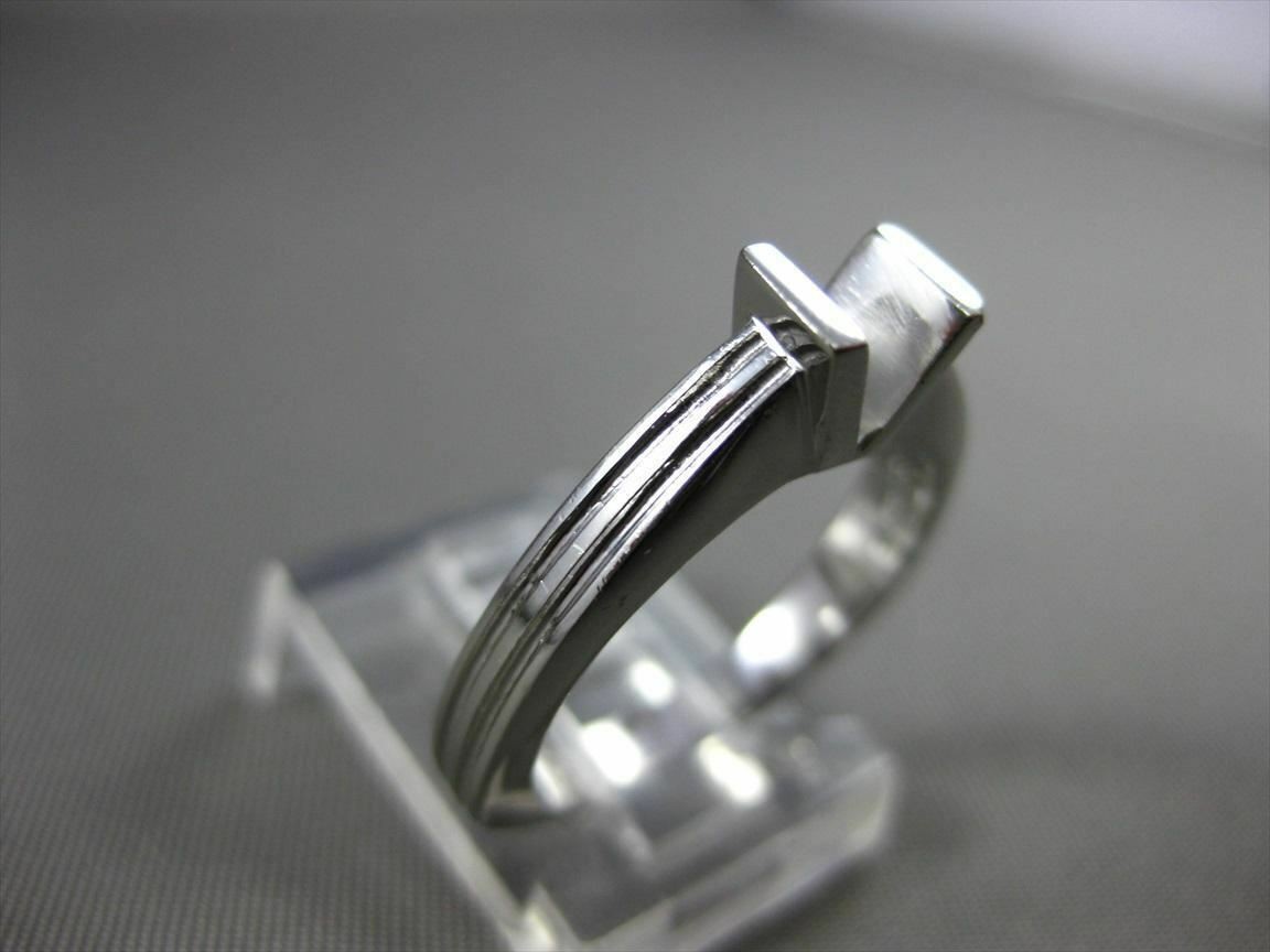 ESTATE PLATINUM 3D TENSION SOLITAIRE SEMI MOUNT ENGAGEMENT RING #24605 4mm WIDE