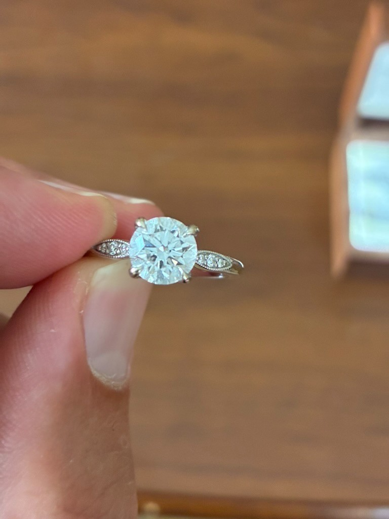 Brilliant Earth 1.43 CT IGI G/VS1 Lab Created Dmd Engagement Ring + Wedding Band