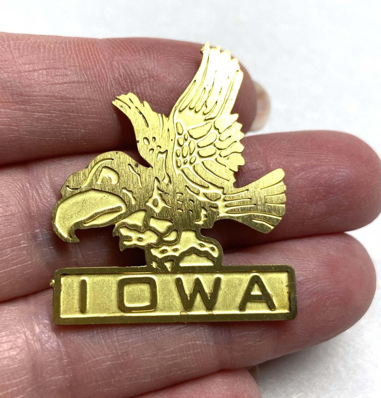 24 pcs. Raw Brass Stamping Finding-Large IOWA HERKY shape