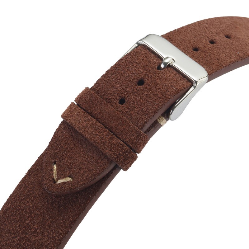 Suede Hand Stitched Genuine Leather Watch Band Strap 14/16/18/20/22mm Universal