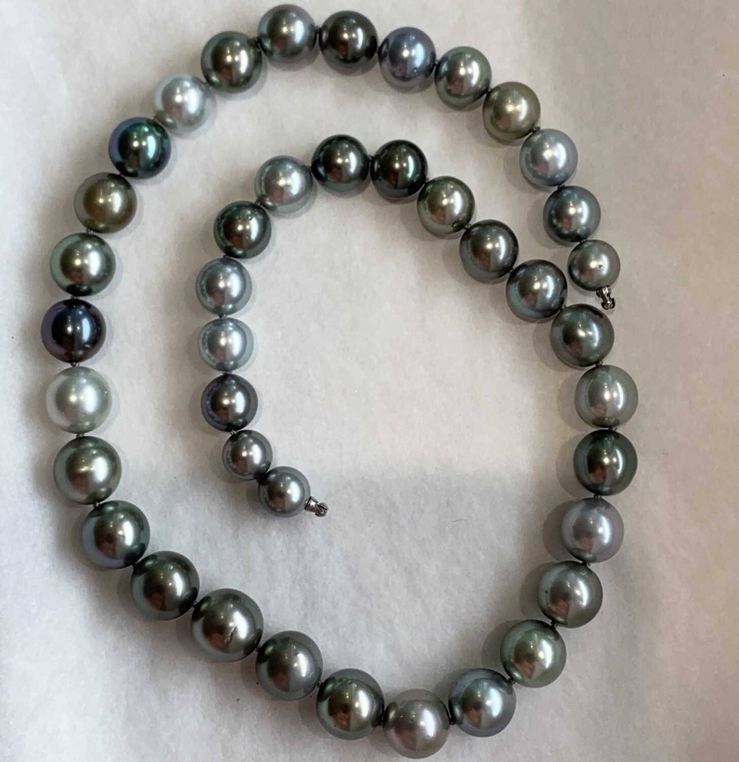 Tahitian Cultured Pearl Necklace 9-11mm 45.5cm Multicolor AA Wow Quality