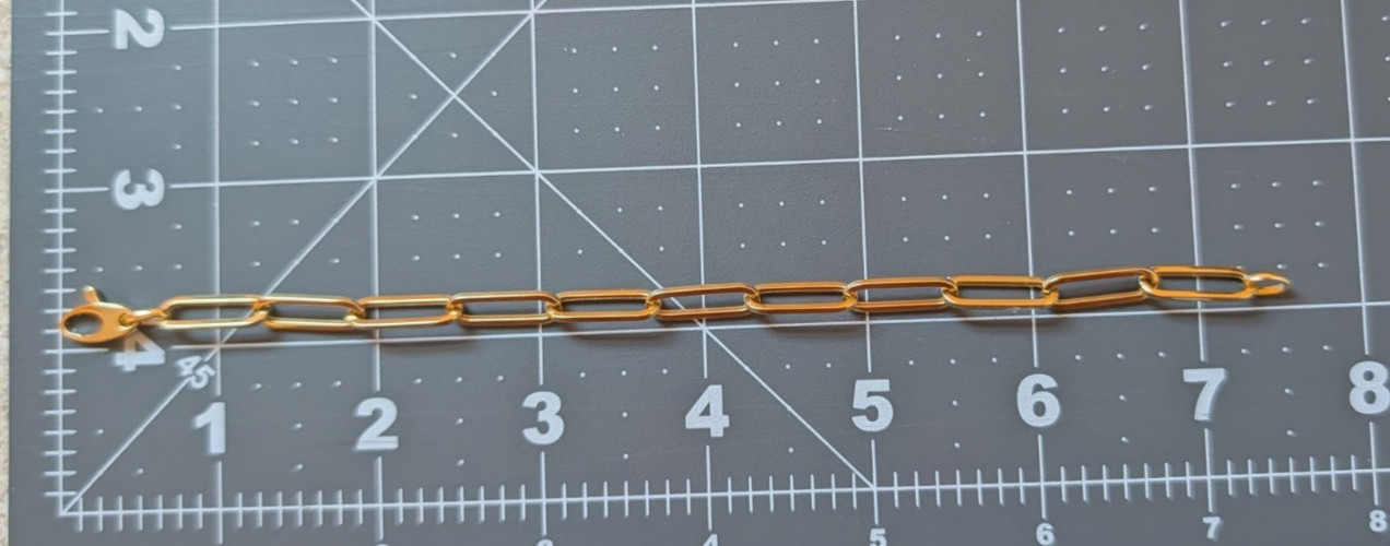 14k Yellow Gold Paperclip Link Bracelet 7.5″ 4.49g 11 Links Lobster Claw Clasp