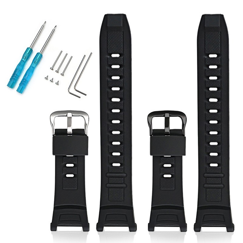 Watch Black Band Strap With Tool For CASIO Pro-Trek PRW-1500 PAW-1500 PRG-130