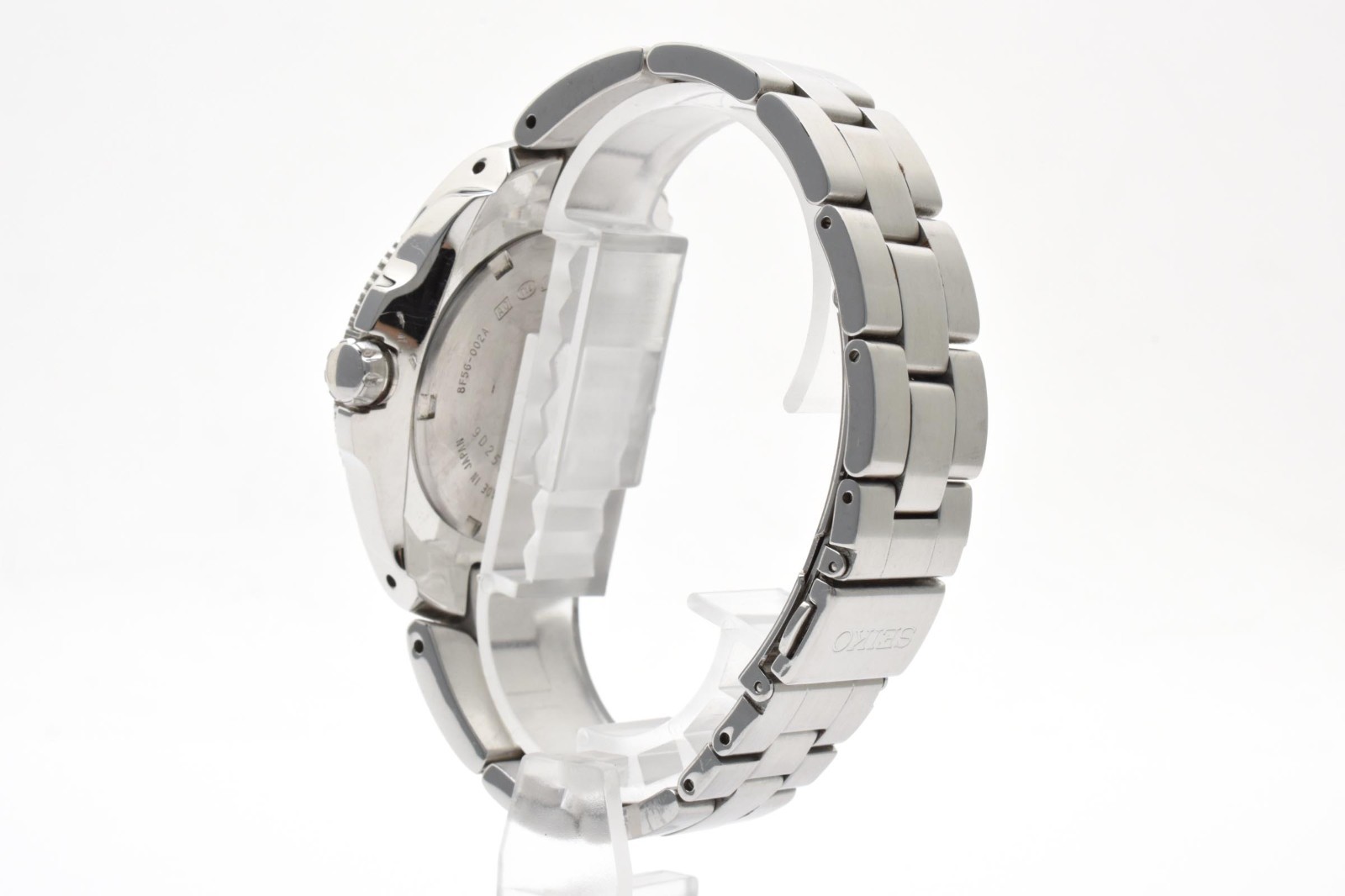 [Exc+5]SEIKO Perpetual Calendar GMT 8F56-002A Quartz Black Dial Mens Watch JAPAN
