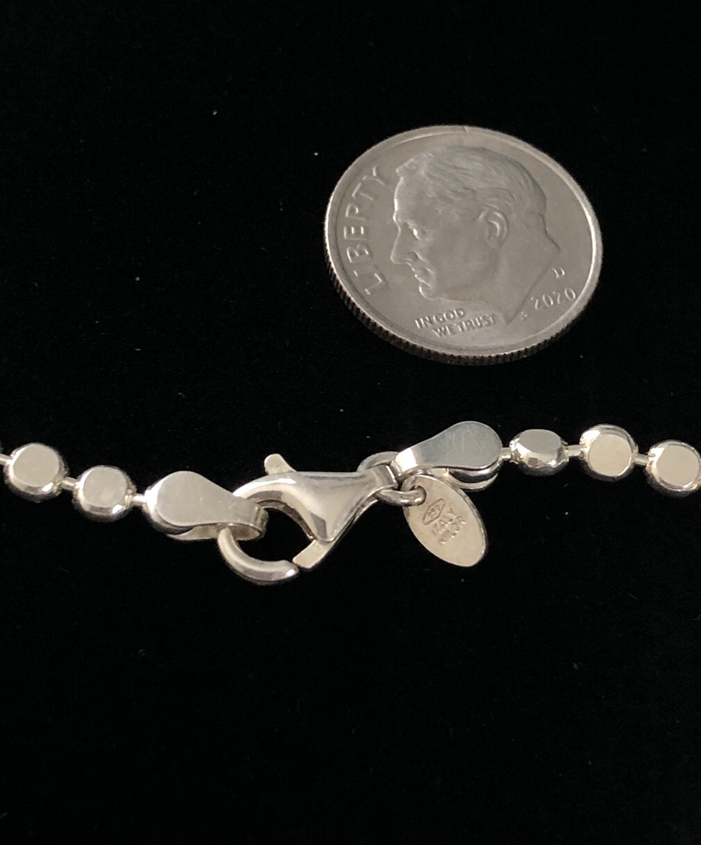 Milor Italy 950 Silver Disc Link Necklace 18 11.5g Modern Italian Designer Chain
