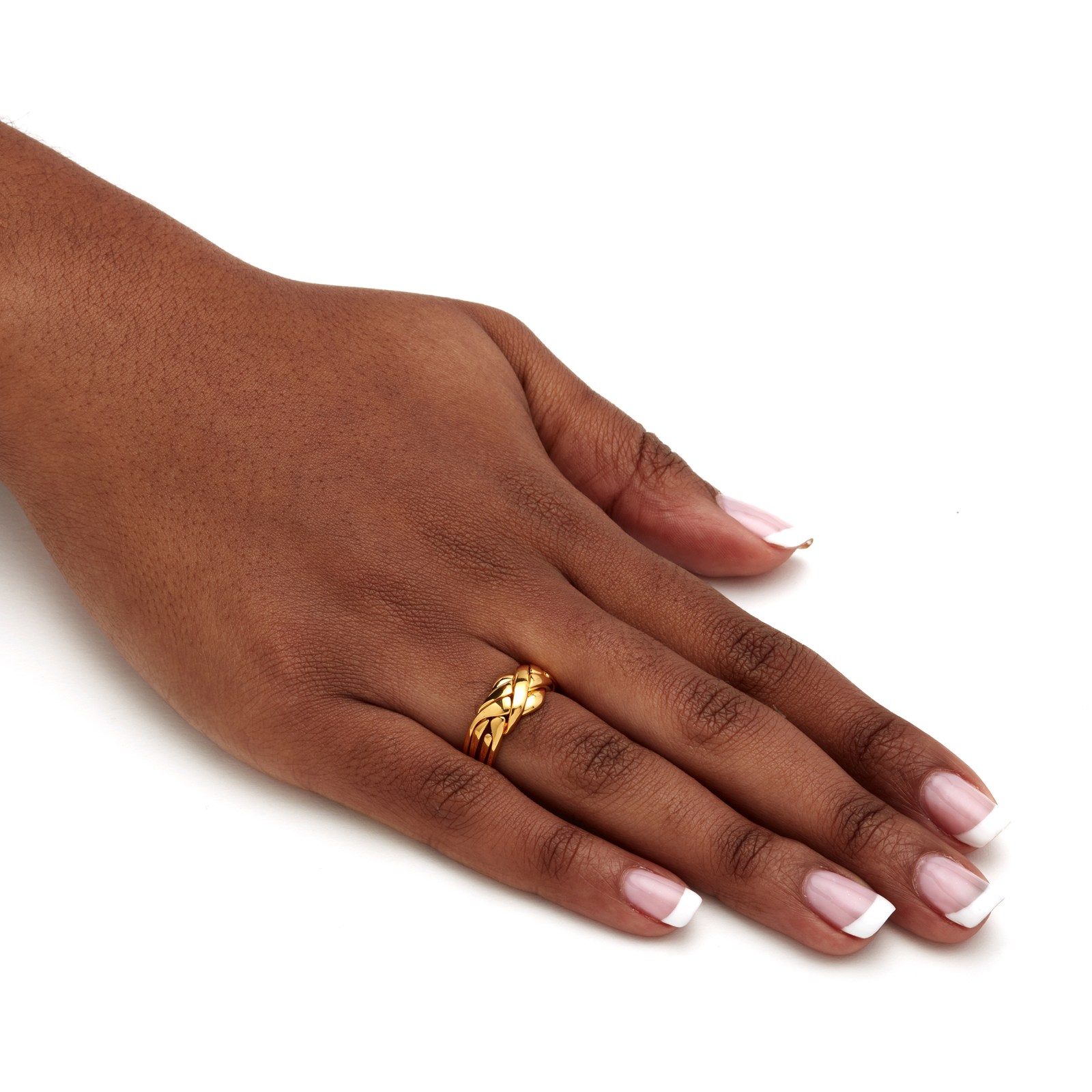 Yellow Gold-Plated Braided Puzzle Ring