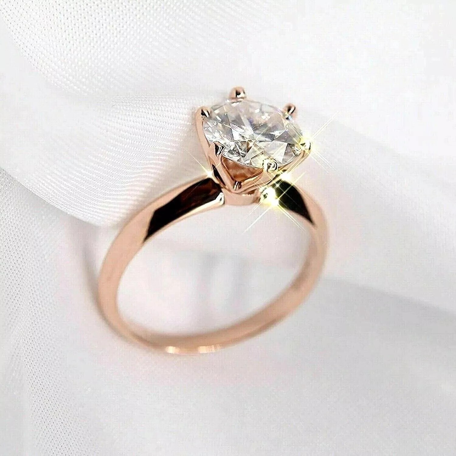 3 Ct White Treated Diamond Ring Rose Gold Plated VVS1 Certified ! Christmas Gift