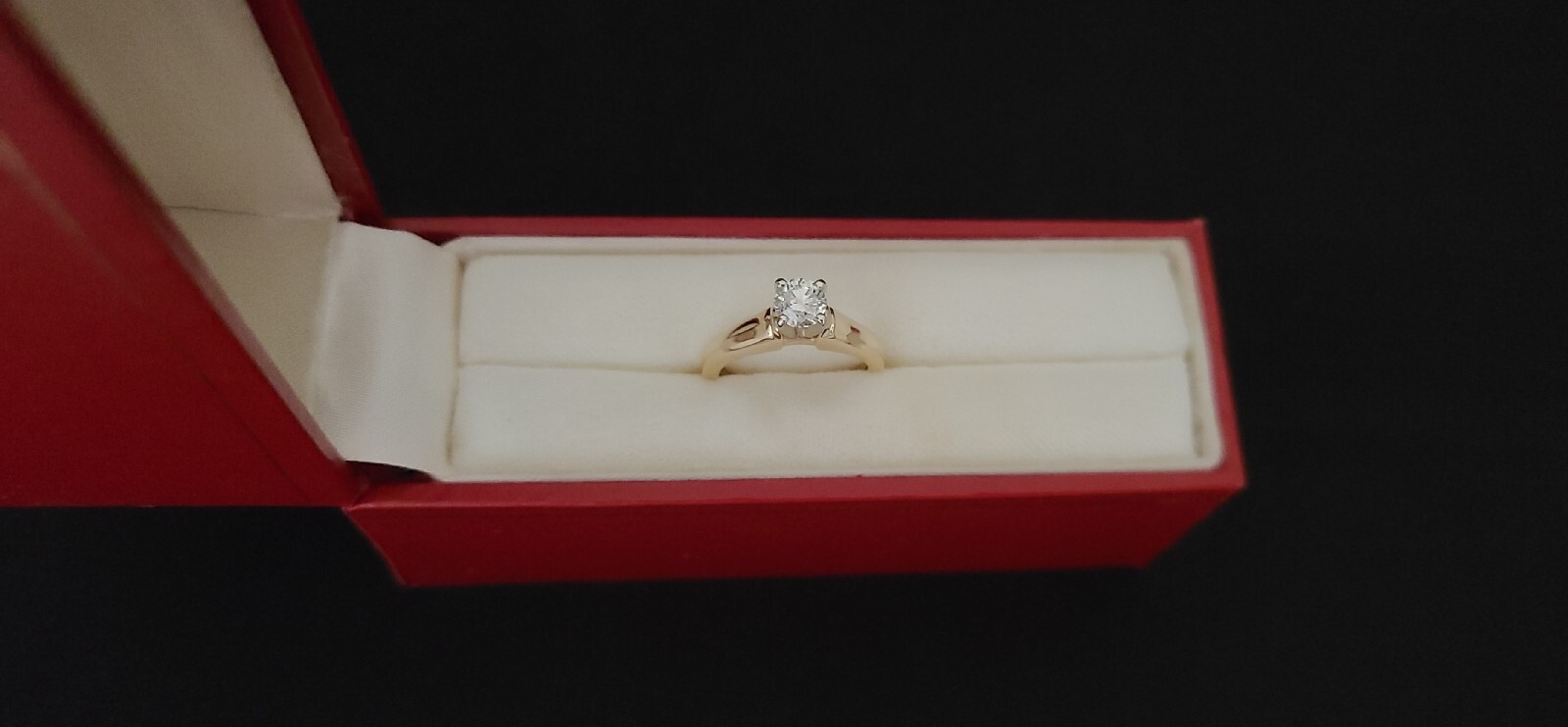 14kt Yellow Gold Cathedral Setting .61 Carat Solitaire Diamond Engagement Ring