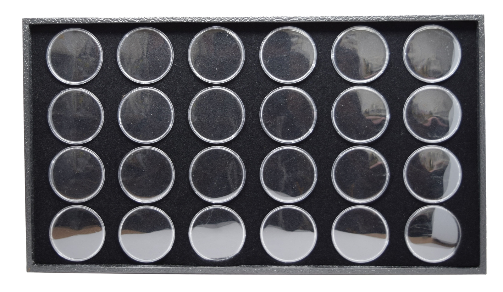 Novel Box Jewelry Stack able Wood Utility Tray in Black & Gem Jars