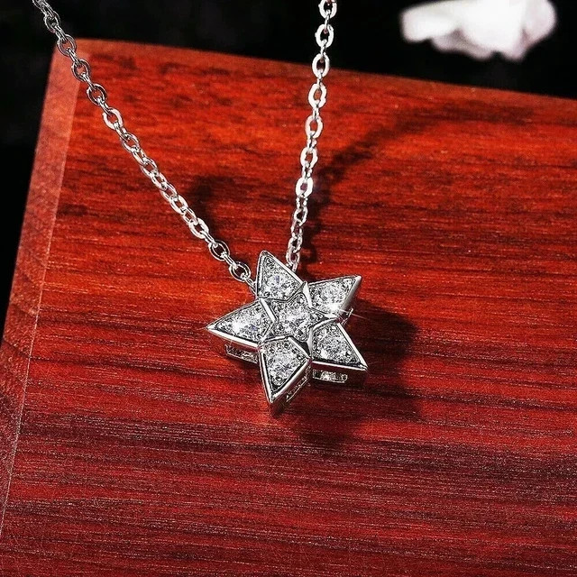 1.30Ct Round Cut Lab Created Diamond Star Women’s Pendant 14k White Gold Plated