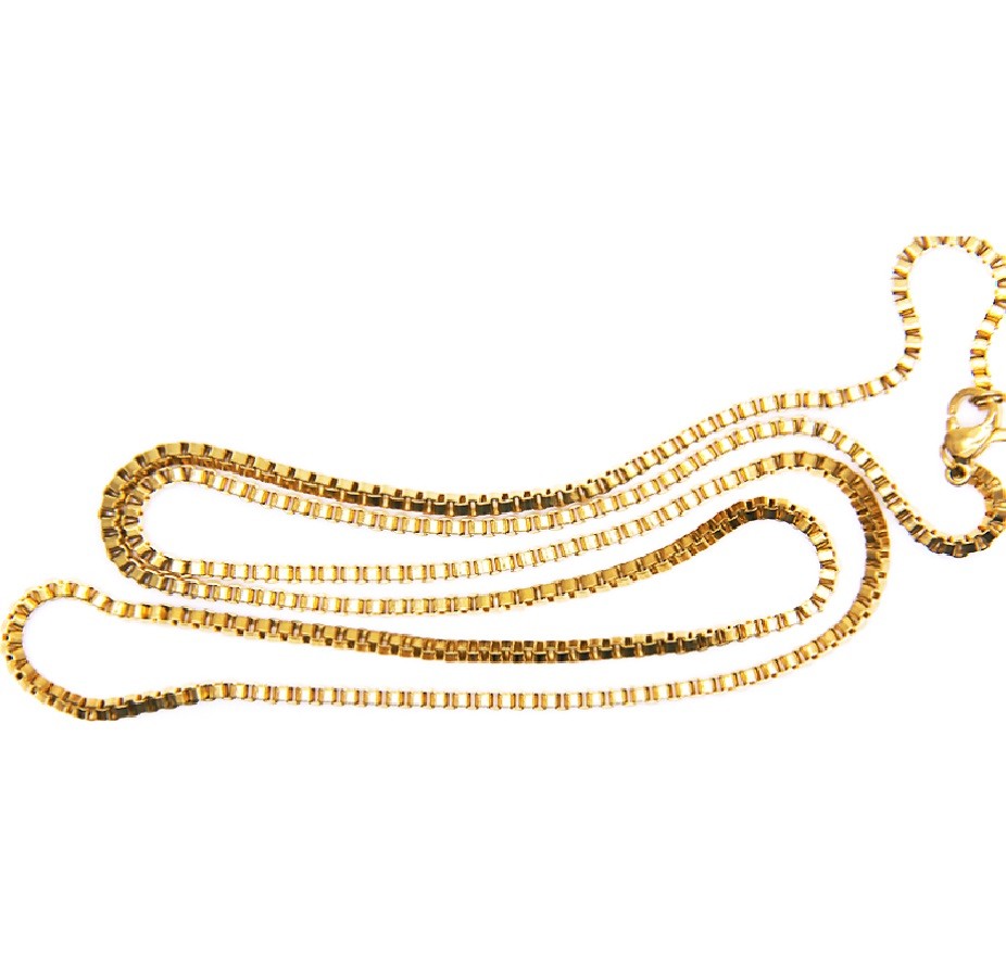 Men &Women’s Genuine 18K Yellow Gold Filled 18inch 1.2mm Thin Box Chain Necklace