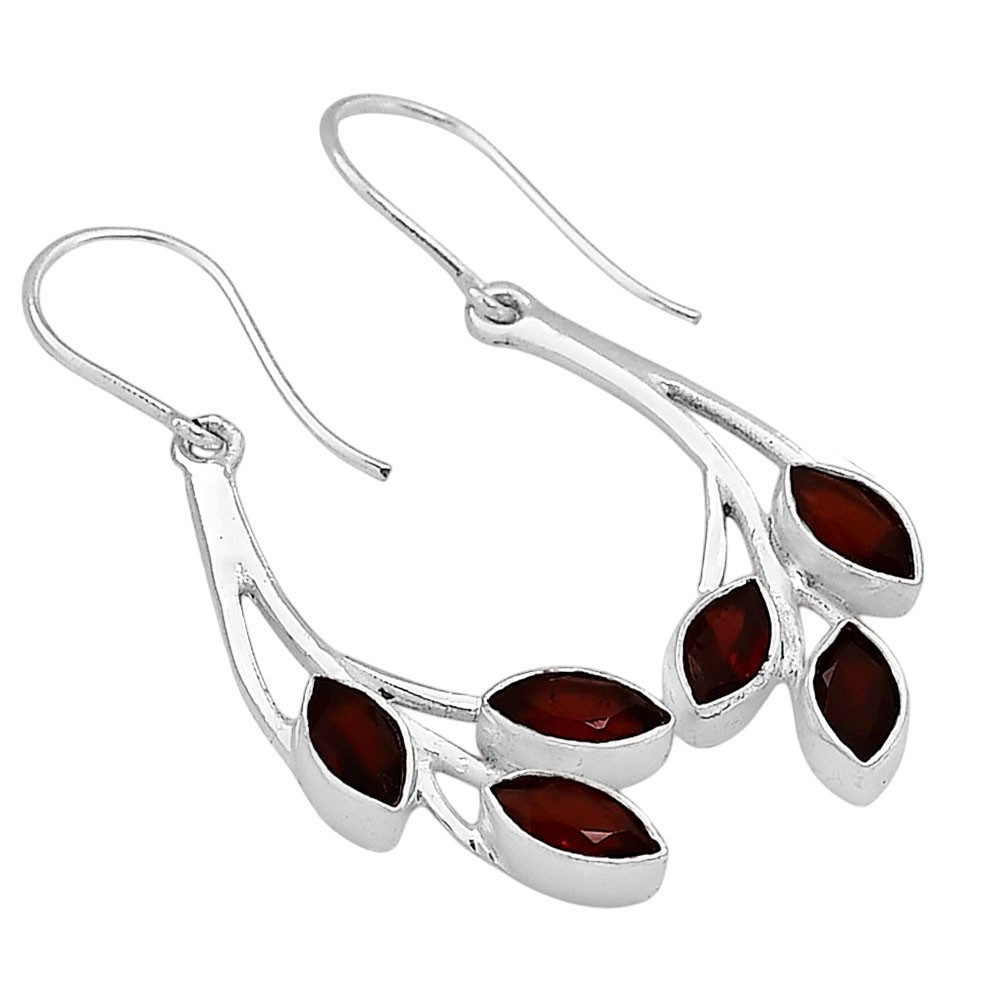Hessonite Garnet – Madagascar 925 Silver Plated Earrings Jewelry WE99-10084