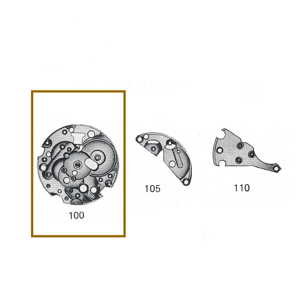 main Plate- Swiss Made-For FHF Movement 374 -Part No.100.