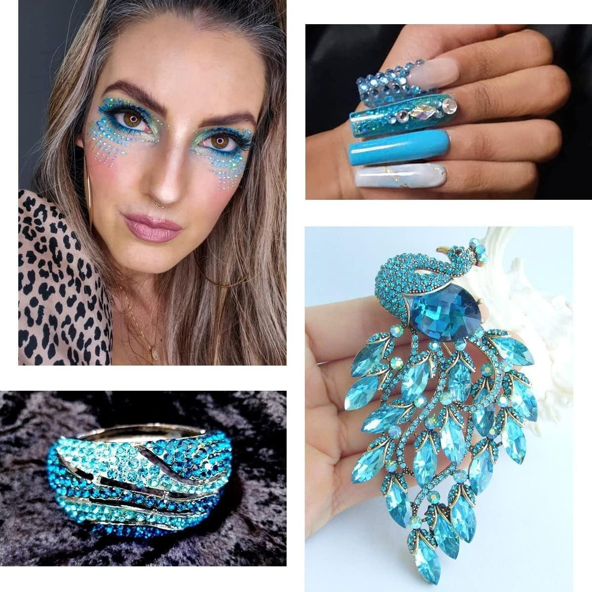 Teal Blue Resin Crystal Rhinestones for Bedazzling Crafting 2Mm 3Mm 4Mm 5Mm 6Mm