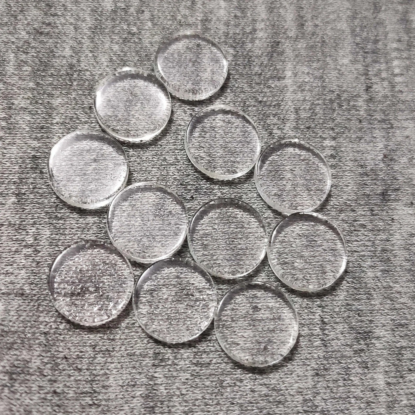15mm Crystal Quartz Natural Round Bothside Flatback Loose Gemstone
