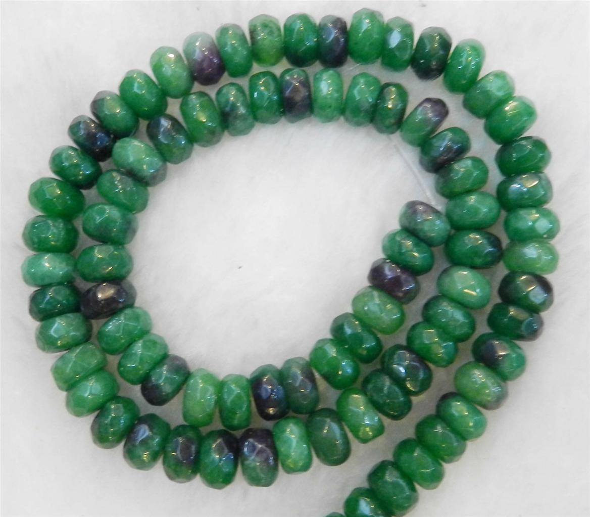 New Green 5x8mm Faceted Emerald Roundel Loose Beads Gemstone Strand 15″