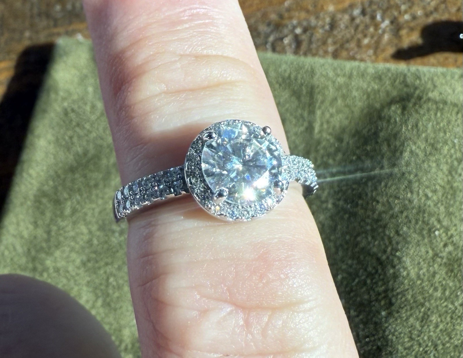 Engagement Wedding SIZE 6 Moissanite Ring 925 Sterling Silver $399.99 Retail