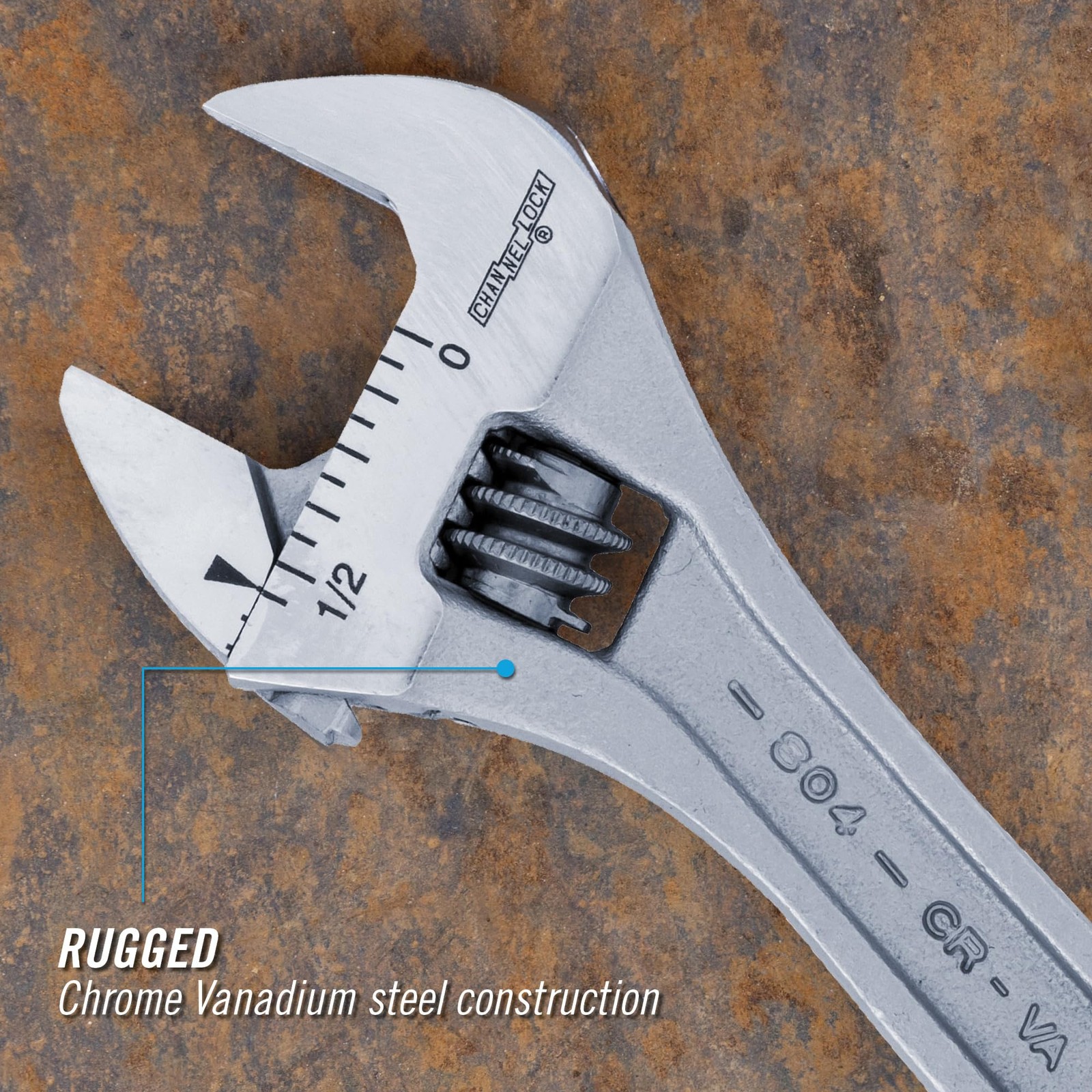 Channellock Adjustable Wrench Channel Lock 804 – Chrome Vanadium 4.5, Silver
