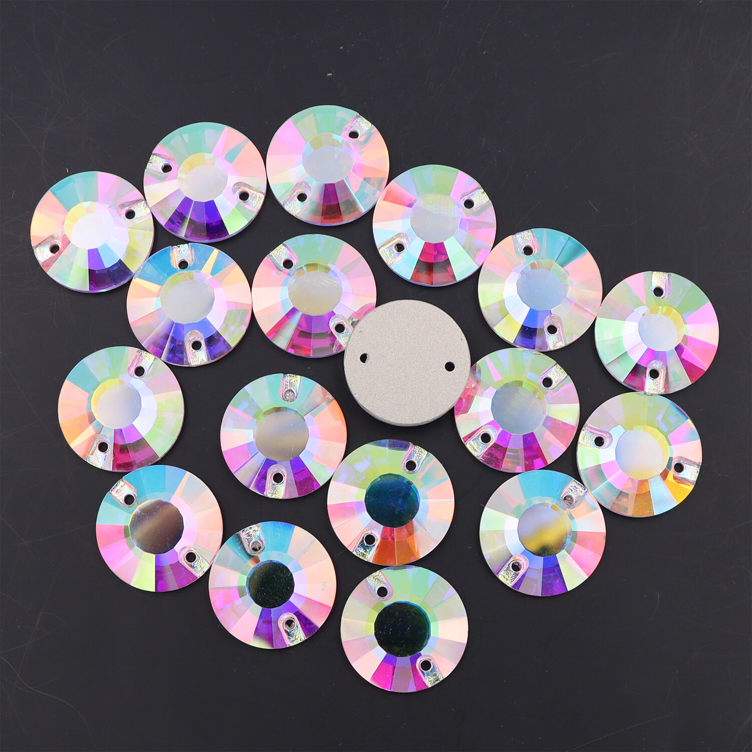 Sew On Rhinestones Crystal AB Glass Beads Flatback White Stones for Dress Making