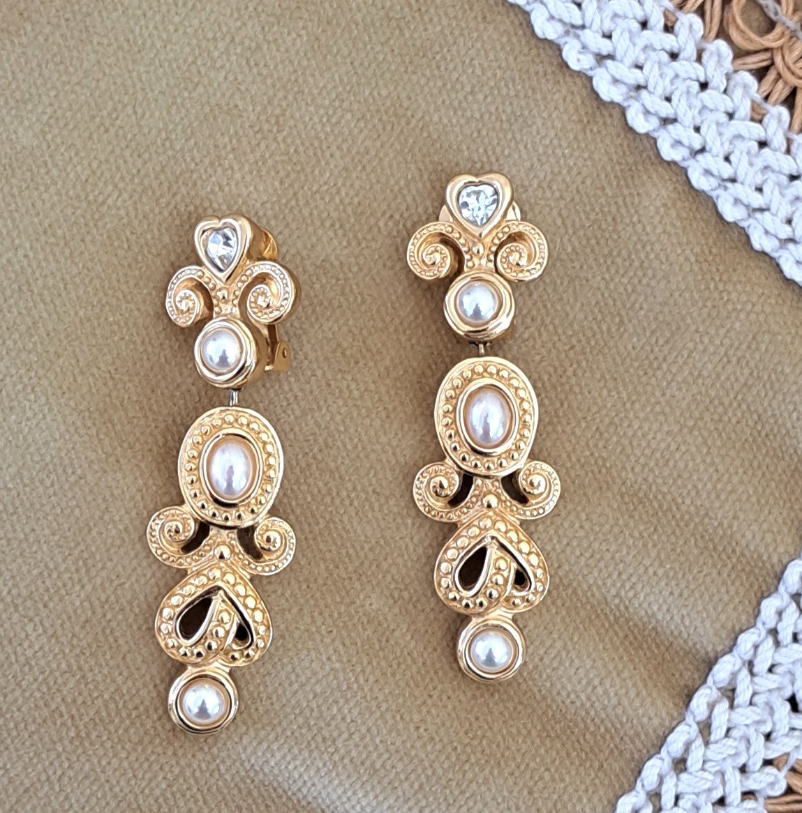 Vintage 80s Christian Dior Drop Earrings