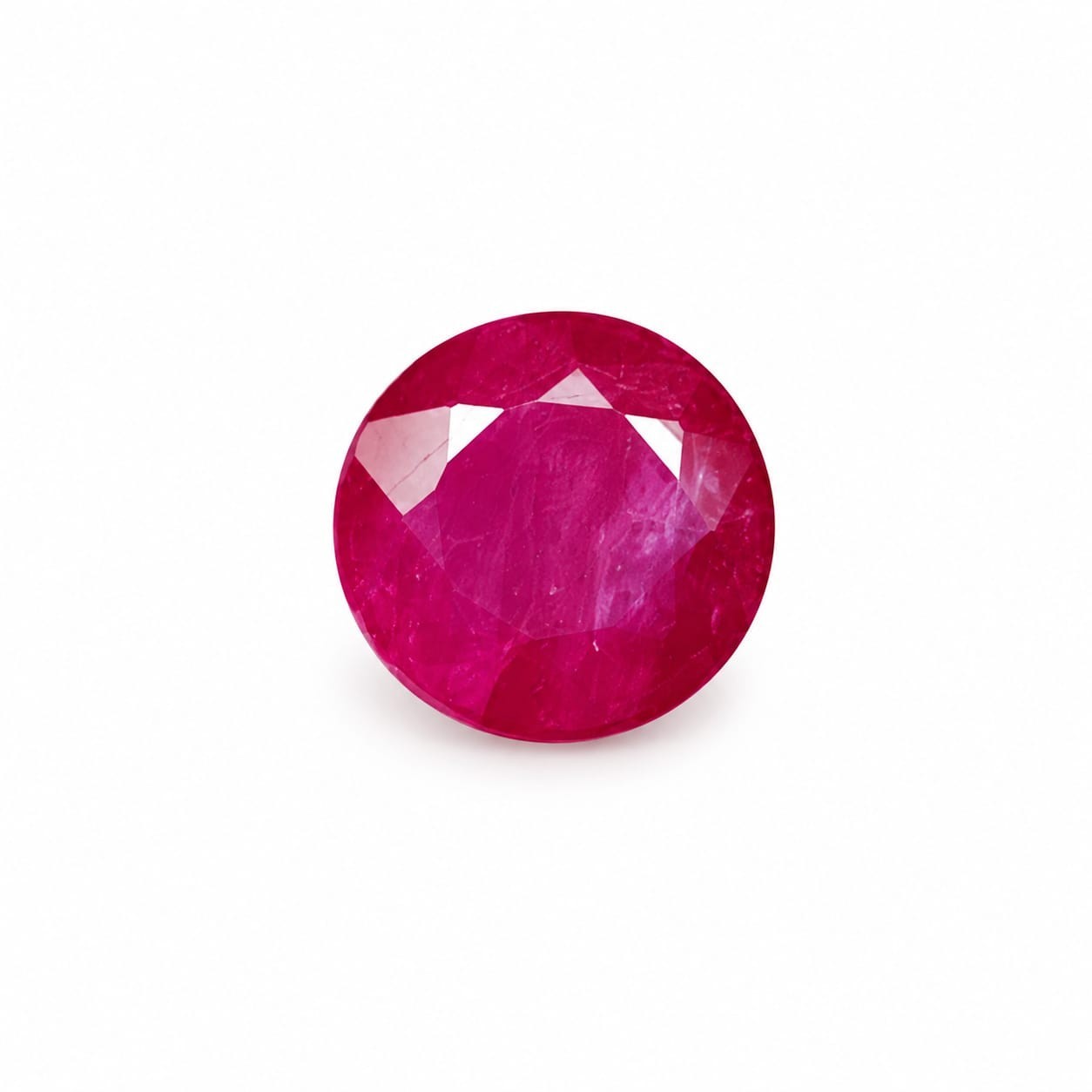 1.26 cts Natural ruby reddidh round heated Certified Loose Gemston