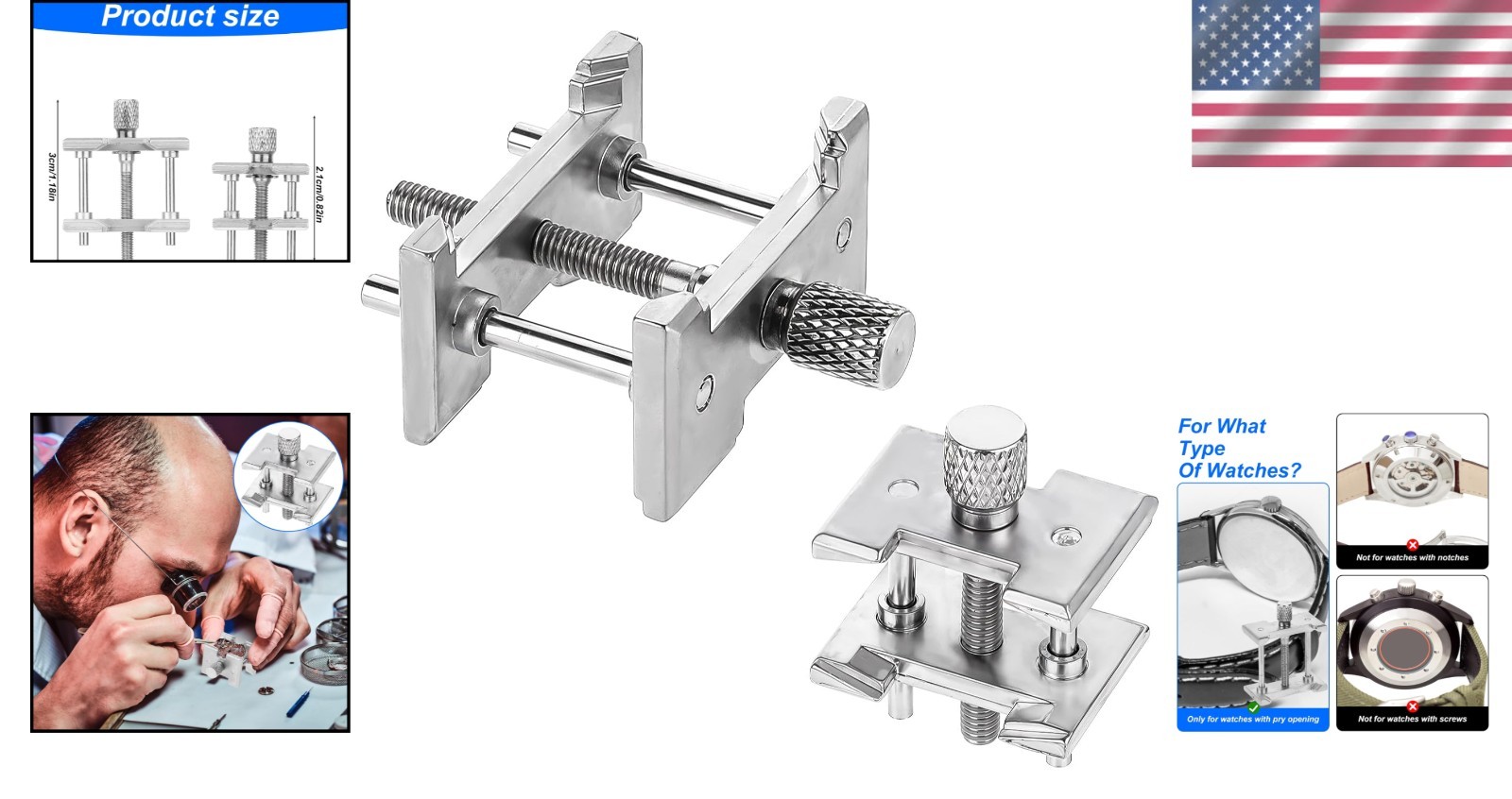 2-in-1 Extendable Watch Movement Holder – Precision Tool for Watch Repair