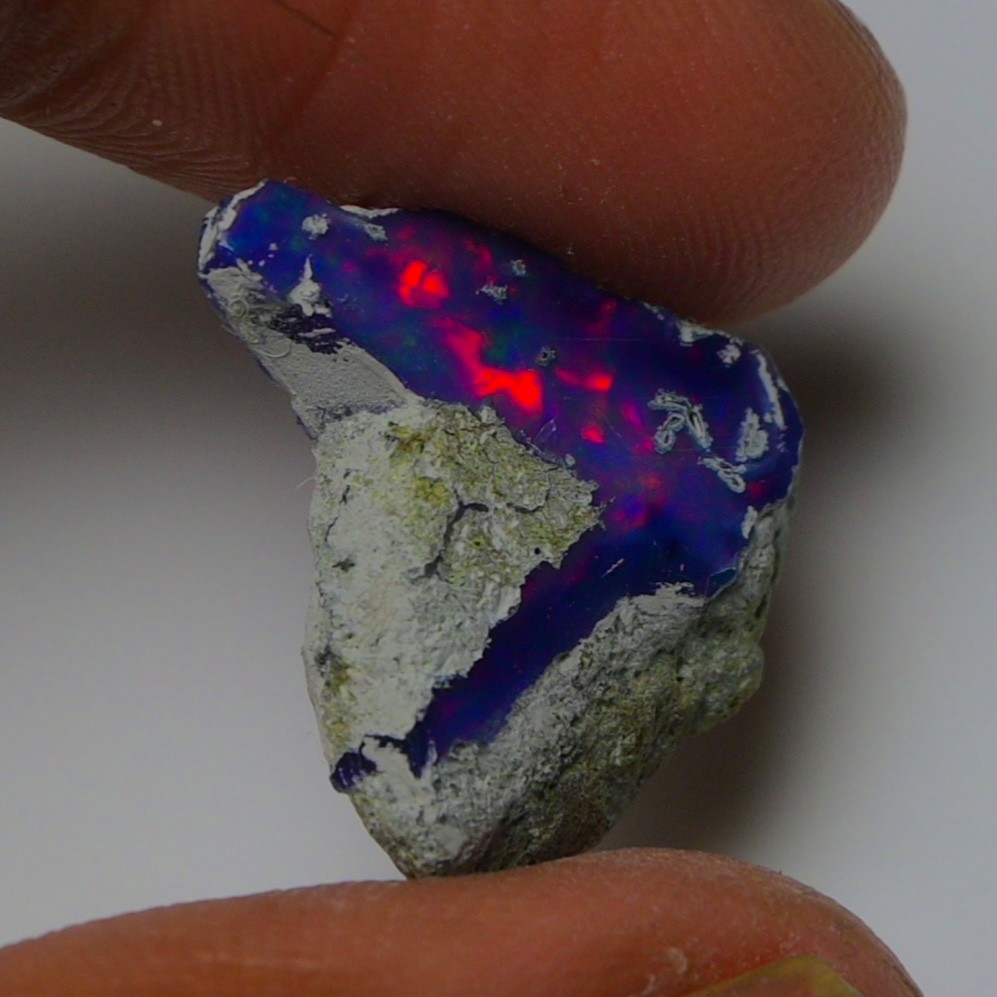 Blue Ethiopian Opal Rough 6.45 cts Smoked Black Opal Raw, Fire Opal