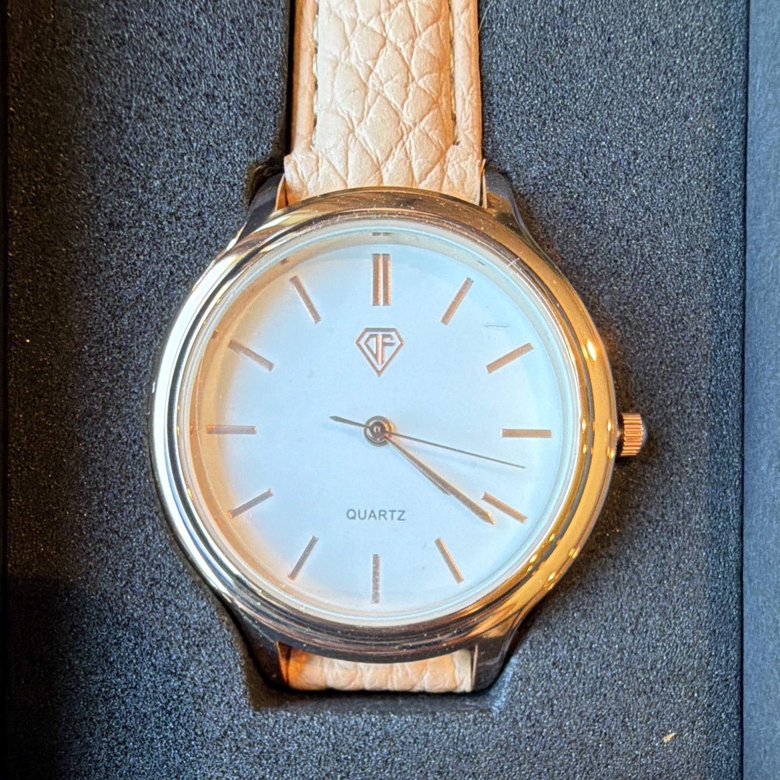 Women’s Light, Pink, Watch, Rose, Gold, Leather Strap, Black Gift Box