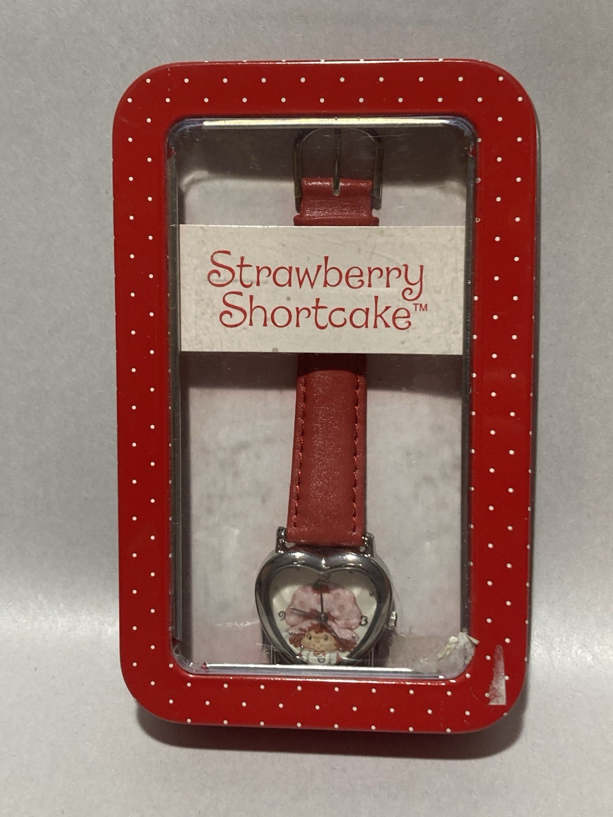 Vntg Strawberry Shortcake Kids Analog Watch Heart Shape Urban Station 2002