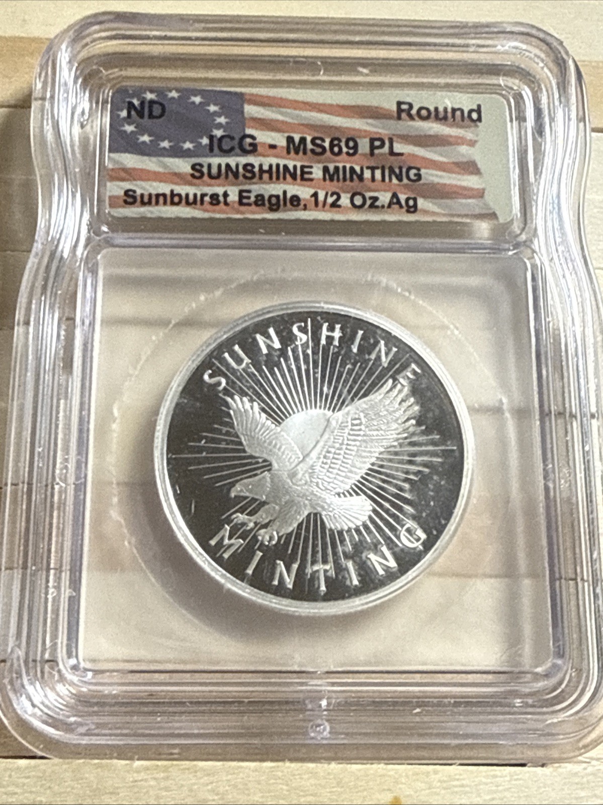 Sunshine Minting Eagle Round 1/2 oz .999 Silver Bullion – No Date