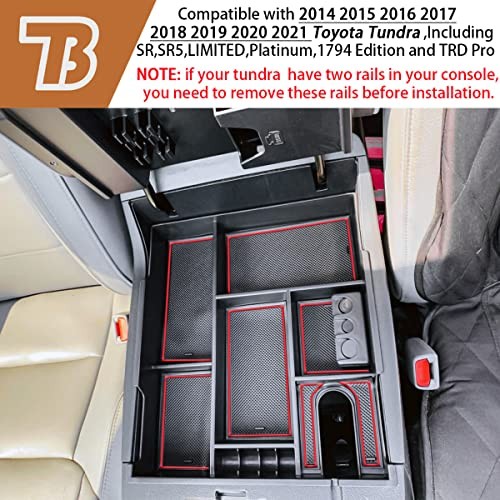Center Console Organizer Compatible with 2014-2017 2018 2019 2020 2021 red