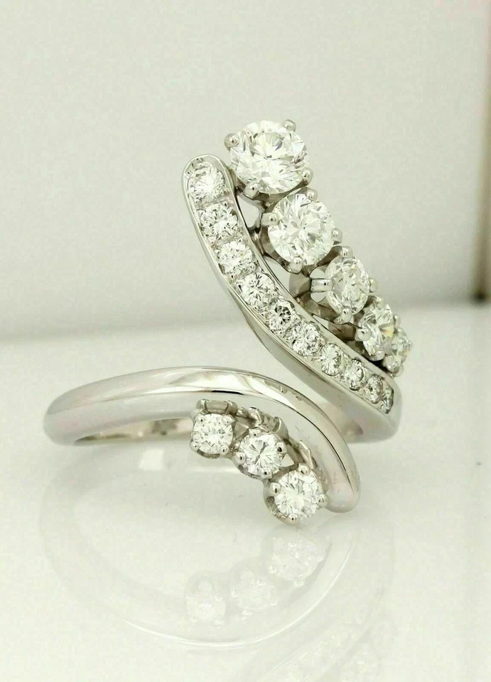 2Ct Round Cut Lab-Created Diamond Engagement Cocktail Ring 14k White Gold Plated