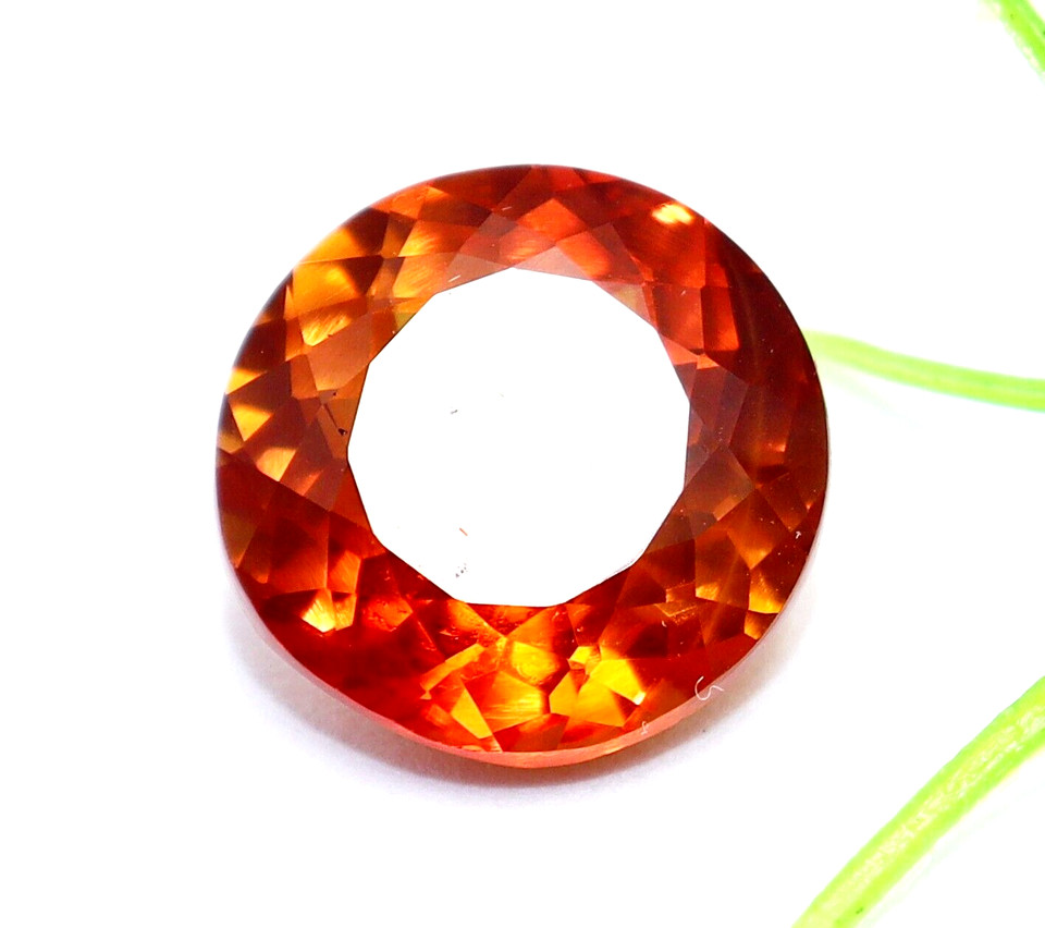 7.10 Ct Natural Orange Sapphire Round Cut Loose Certified Gemstone With Gift