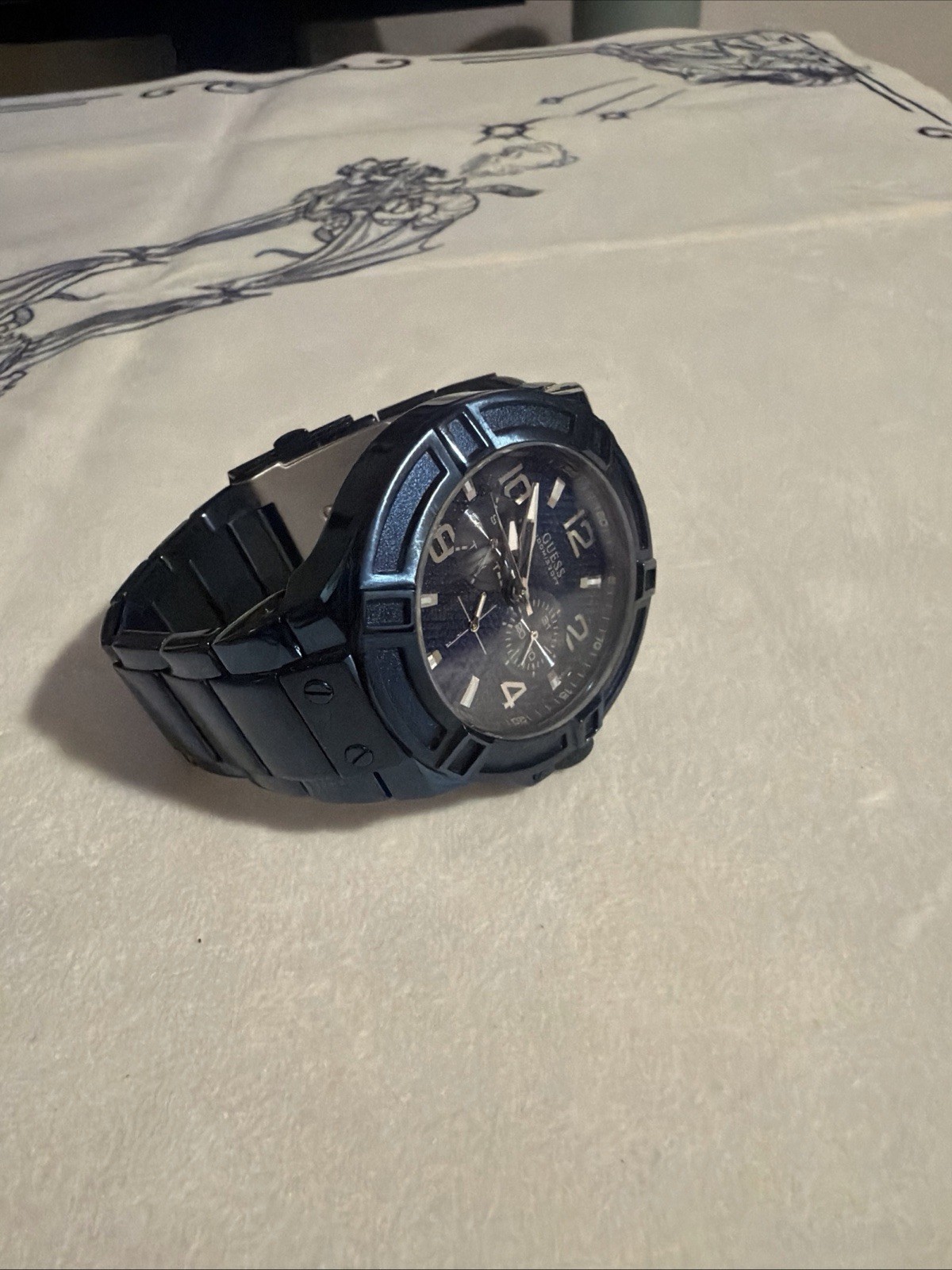 GUESS Men’s U0218G4 Rigor Iconic Blue Waterpro Multi-Function Watch