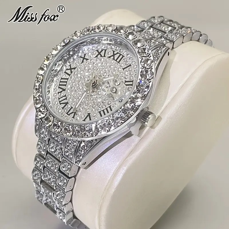 Hip Hop Luxury Ice out Women’s Watch Iced King Bling Silver Cz Diamond Best Gift