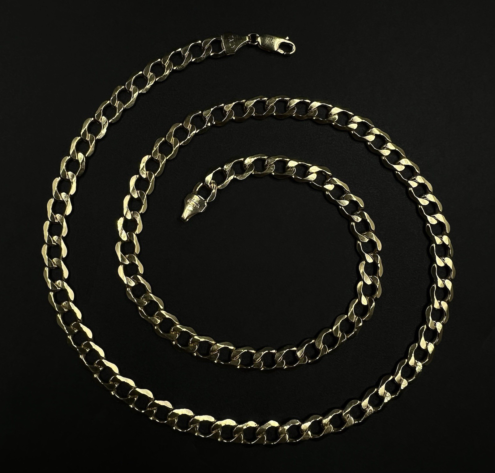 22” 10K Hollow Yellow Gold Diamond Cut Cuban Chain | 10.35g | 6.7MM | Italy |