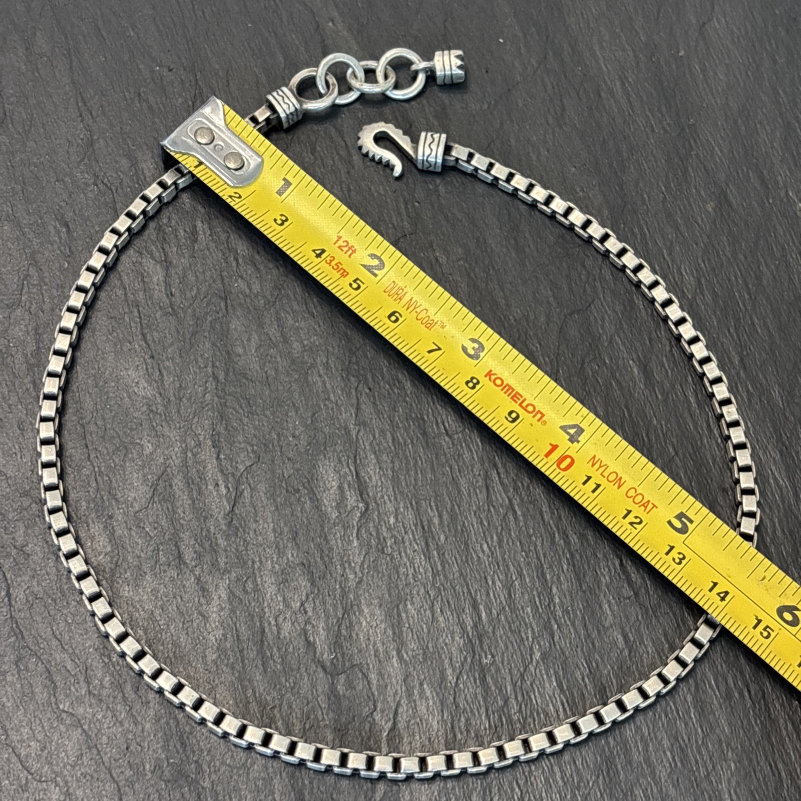 Lisa Jenks Handmade Vintage Heavy Sterling Silver Box Chain Necklace 40g 16” Fa