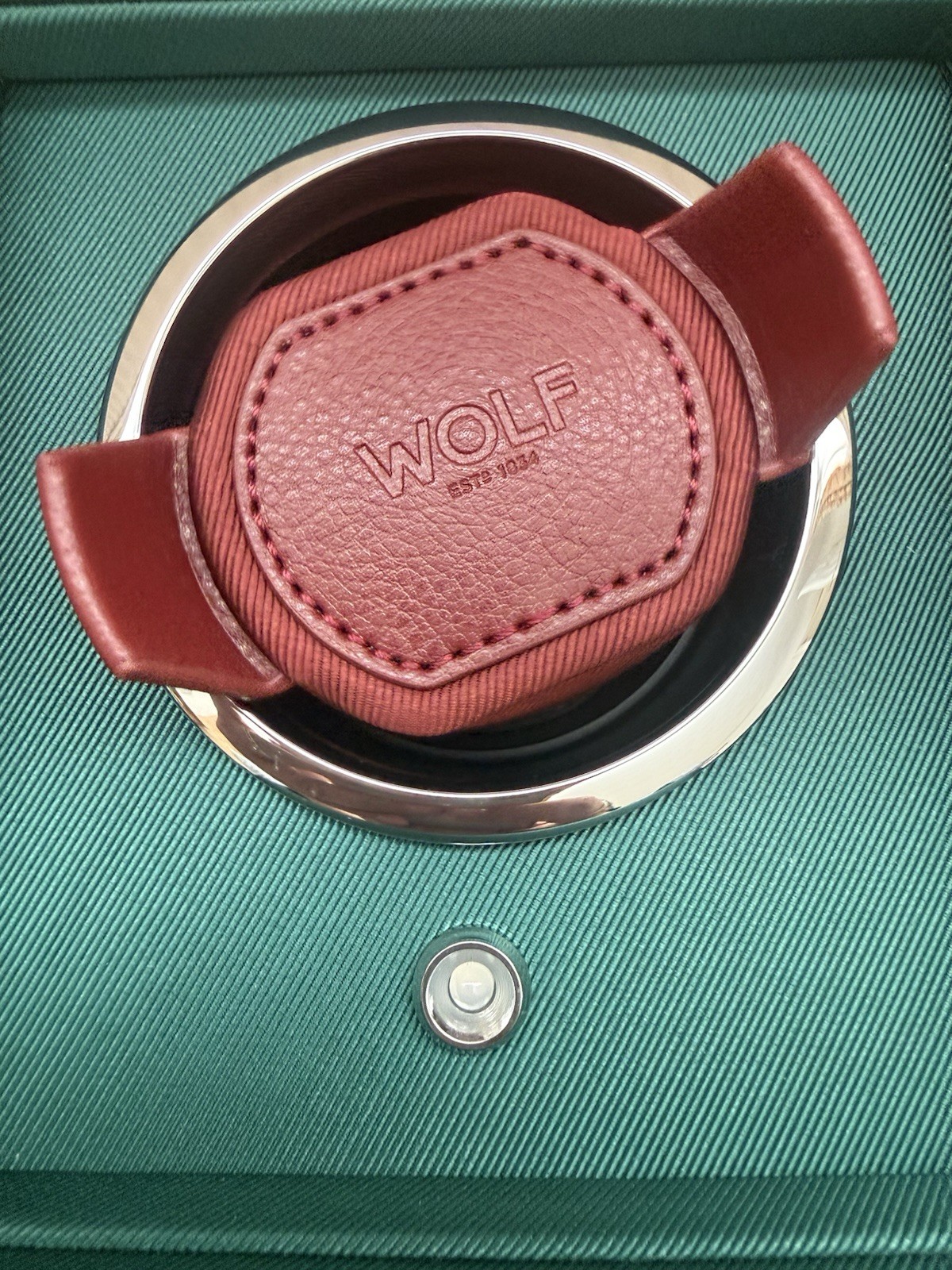 Wolf Watch Winder Module 1.8 – Green With Red Winder Insert – Boxed Accessories