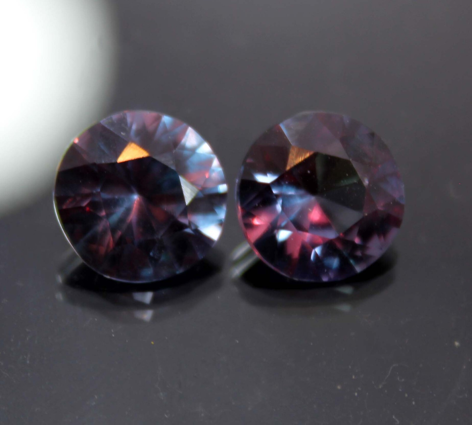 14 Ct Natural Alexandrite Round Color Change AA+CERTIFIED Gemstone Pair