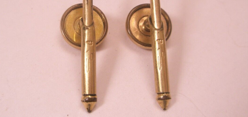 SINGLES (2) 5/16″ GOLD PLATED Vintage LARTER & SONS Formal Shirt Stud j09