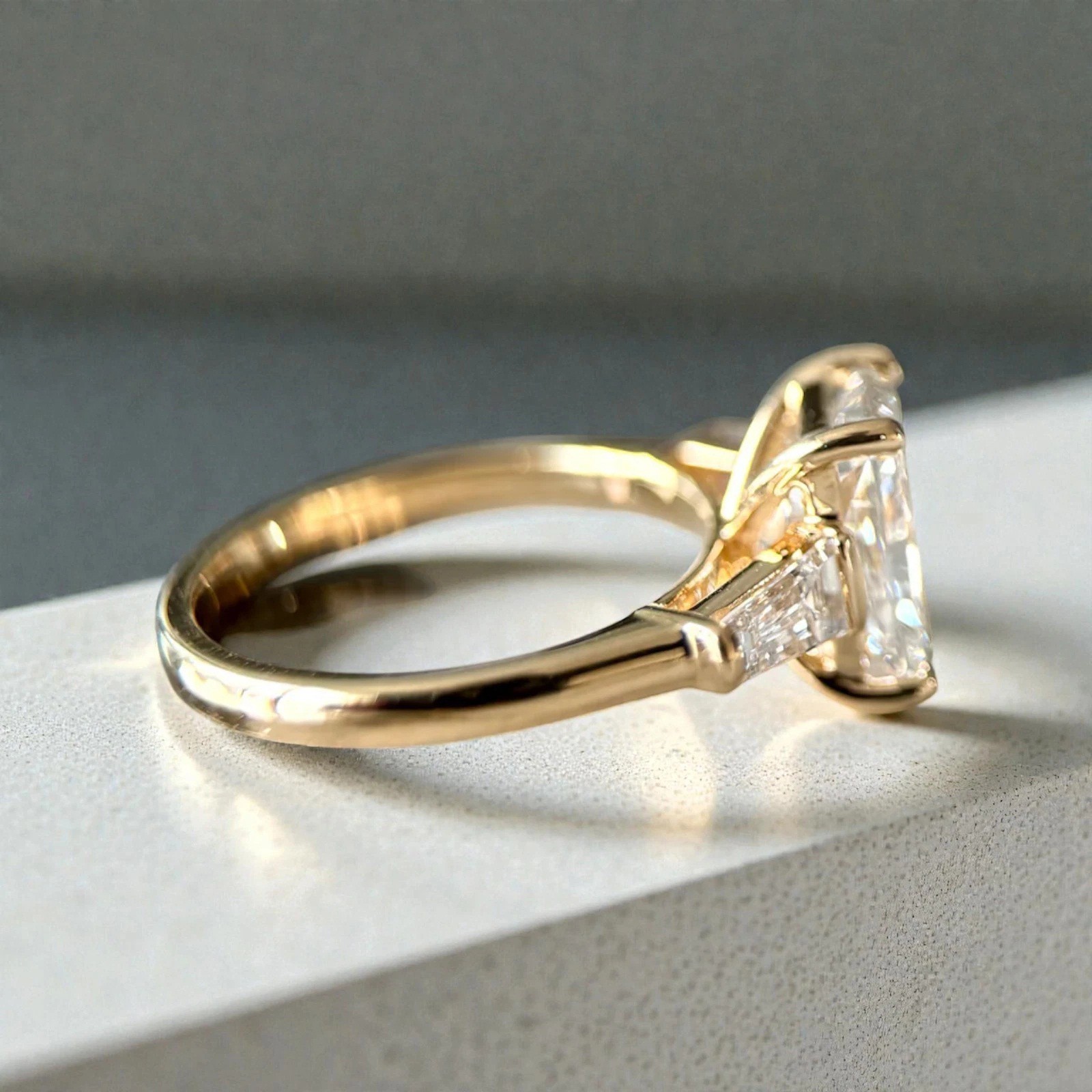 6.50Cts. Otagon Shape Certified White Diamond Ring In 925 Silver – Tariff Free