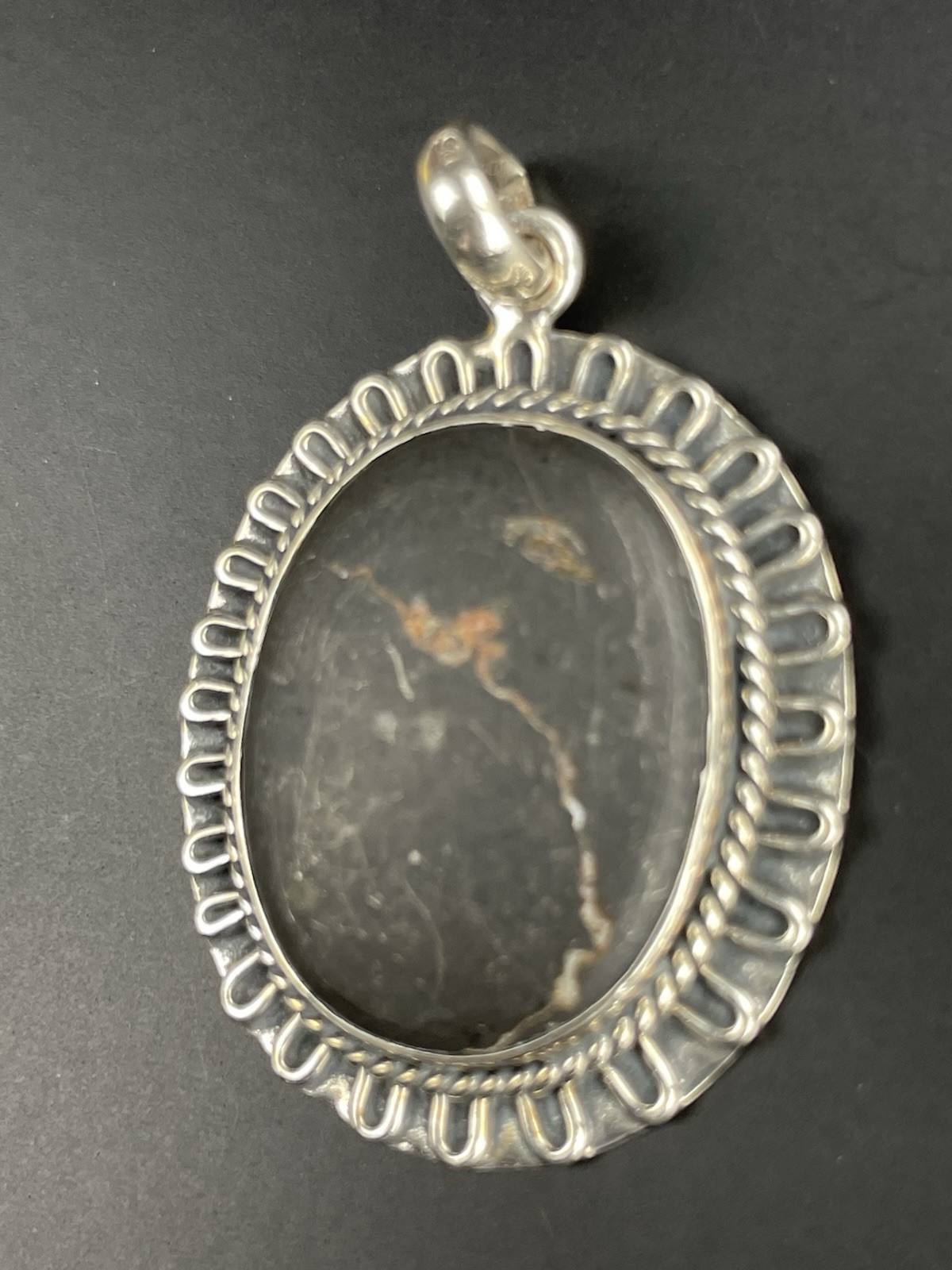Blackjack Turquoise Pendant Silver 925 Closed Back Matte Turquoise 10.0g /0.35oz