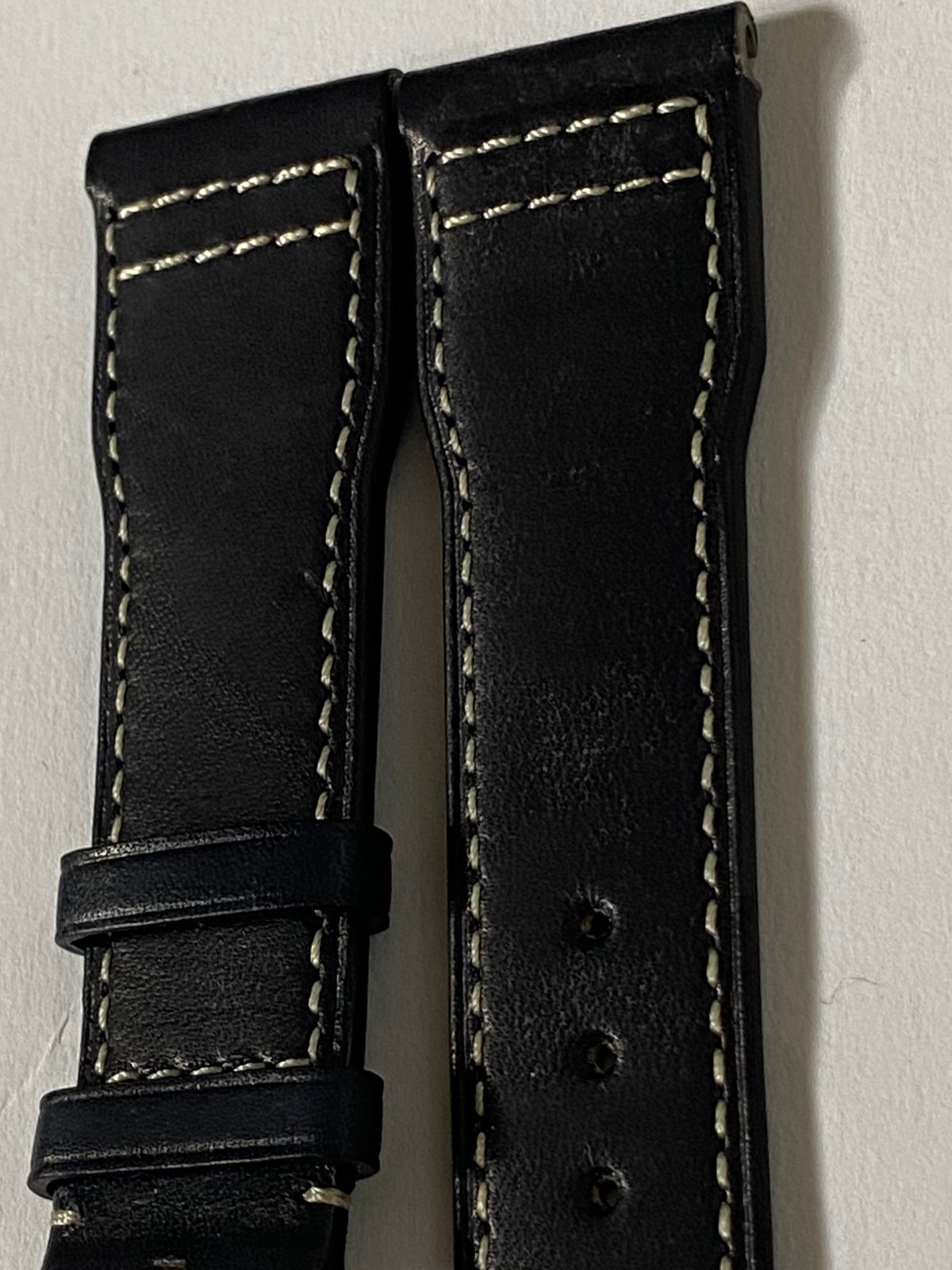 21 mm black leather easy fit strap for Portofino Portugieser IWC with buckle